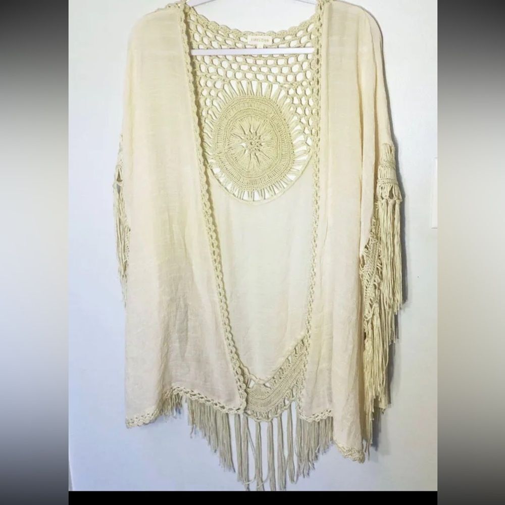 NWT Everleigh Macrame Vest‎ Ivory BOHO Small